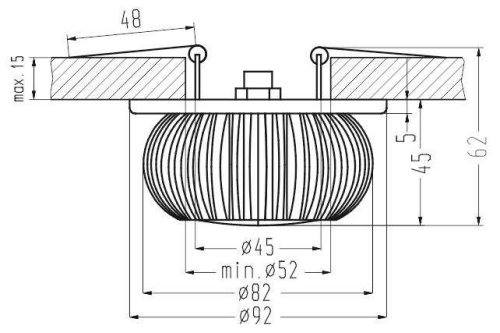 Stropní svítidlo hliníkové bílé LED 3W 230V SA-09