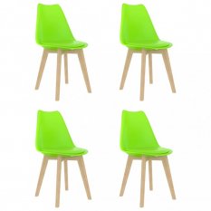 Jídelní židle 4 ks plast / umělá kůže / buk Dekorhome