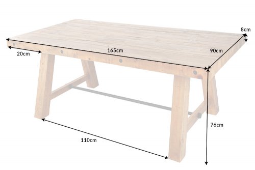 Jedálenský stôl FÉNIX Dekorhome - ROZMER: 165x90x76 cm