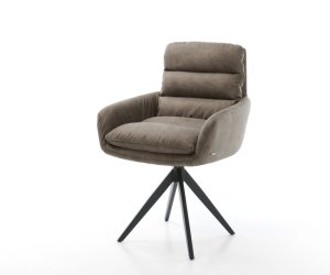 Abelia-Flex otočná stolička s podrúčkami taupe vintage krížová