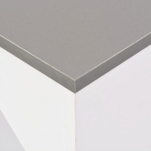 Barový stôl s regálom Dekorhome - BAREVNÁ VARIANTA: Biela / sivá