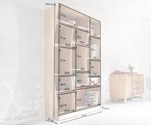 Sada 2 volně stojících knihoven Live Edge 242 cm přírodní akácie