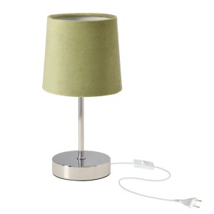 SALLY lampka stołowa chromowy 1x40W E14 abażur szarozielony
