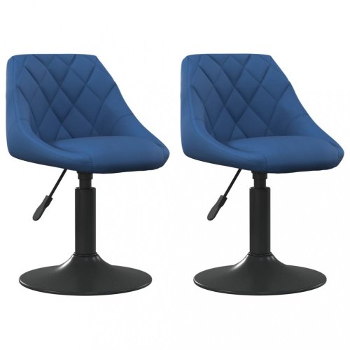 Otočná jídelní židle 2 ks samet / kov Dekorhome - BAREVNÁ VARIANTA: Modrá