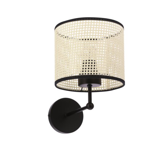 TOPI čierna nástenná lampa 1x40W E27 krémové tienidlo