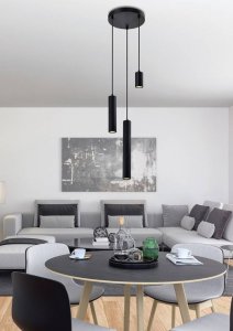 Závesná lampa čierna doska 3x25W Tubo