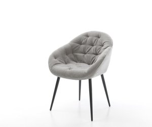 Jídelní židle Gaio-Flex strukturovaná látka Měkký šedá 4-nohá