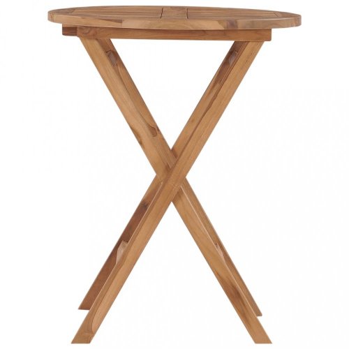 Skladací záhradný stolík 60 cm teakové drevo Dekorhome