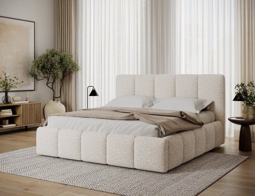 Posteľ Edvige + Drevený rám + Štandardný zdvih + kontajner 180x200