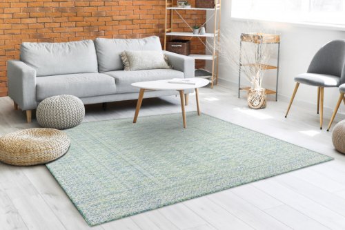 Kusový koberec Sion Sisal Aztec 22184 green/blue/ecru – na ven i na doma 80x150 cm