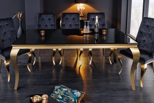 Jídelní stůl ZETHOS 180 cm Dekorhome - BAREVNÁ VARIANTA: Černá / zlatá