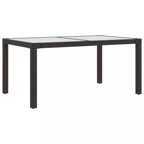 Záhradný stôl 150x90x75 cm sklo / polyratan Dekorhome - BAREVNÁ VARIANTA: Čierna / priehľadná