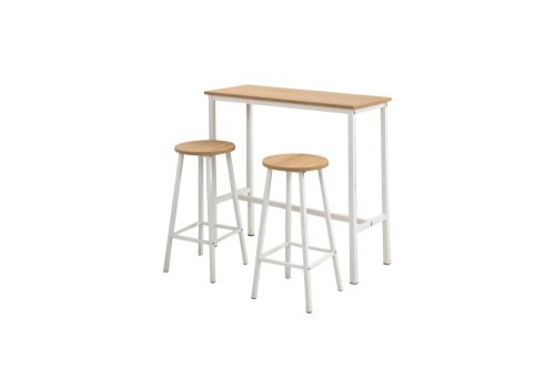 Bar Table & Stool Set (3 Pieces) Mola Set 100 - Karina White