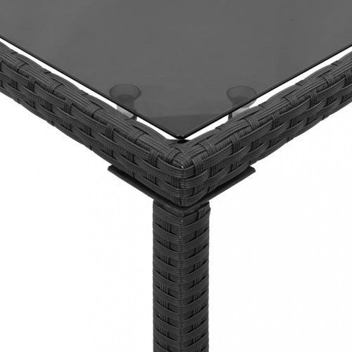 Zahradní stůl se skleněnou deskou černý 115x54x74 cm polyratan
