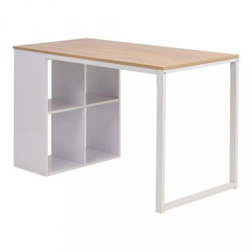 Písací stôl s regálom 120x60 cm Dekorhome - BAREVNÁ VARIANTA: Biela