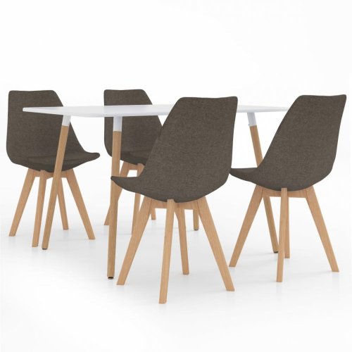 Jídelní set 4+1 buk / látka / plast Dekorhome