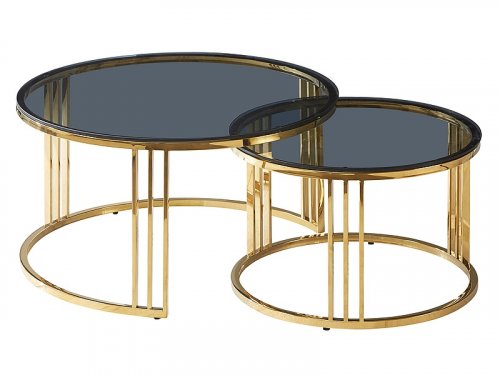 Konferenční stolek 2 ks VIENNA - BAREVNÁ VARIANTA: Zlatá