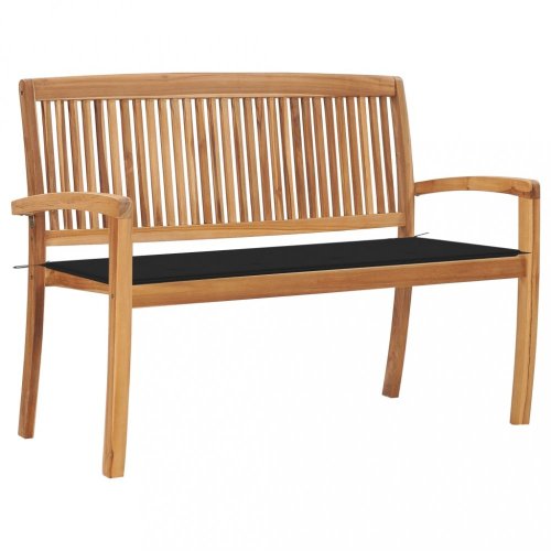 Zahradní lavice teak / látka Dekorhome