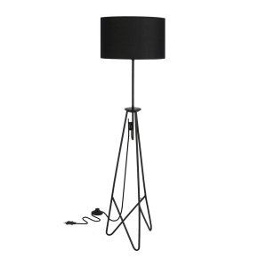 Stojaca lampa Float čierna 1x60W E27 čierne tienidlo