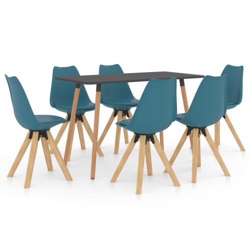 Jídelní set 6+1 buk / umělá kůže / plast Dekorhome