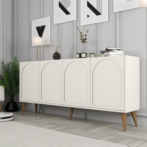 Konzolový stolík Lyon 81 - Cream, Walnut
