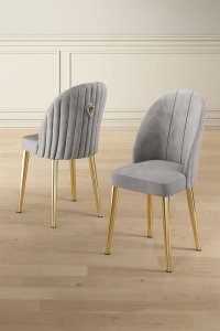 Súprava stoličiek (2 kusy) Mara - Grey, Gold