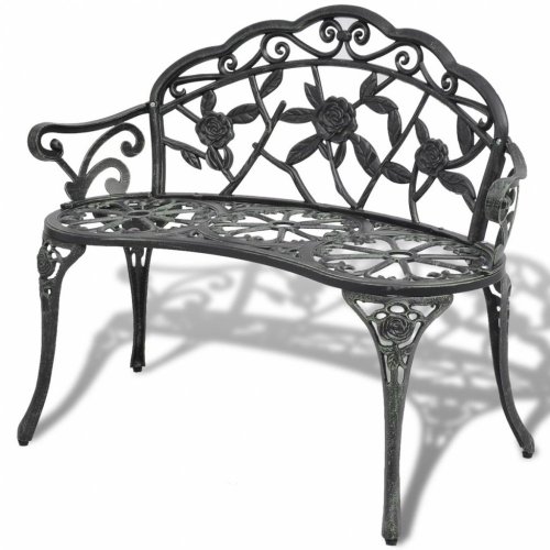 Záhradná lavica 100 cm liaty hliník Dekorhome - BAREVNÁ VARIANTA: Bronzová