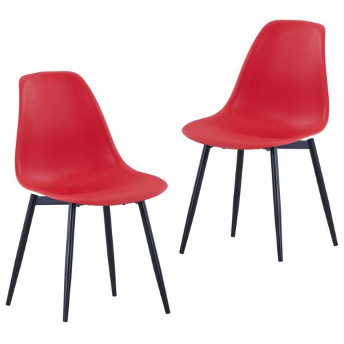 Jedálenská stolička 2 ks plast / kov Dekorhome - BAREVNÁ VARIANTA: Biela