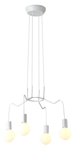 Závesná stropná lampa, matná biela, 4x40W, Basso