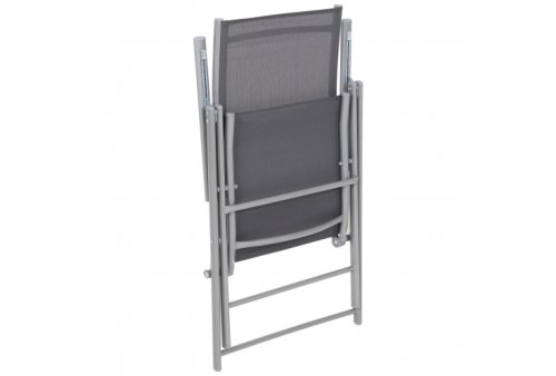 Skládací zahradní židle ocel / textilen - BAREVNÁ VARIANTA: Stříbrná / šedá
