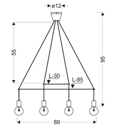 Závěsná lampa matně bílá 4x40W nastavitelná E27 Alto