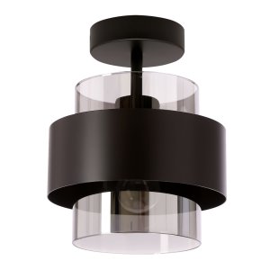 Spiega lampa sufitowa czarny 1x60W E27 klosz dymiony
