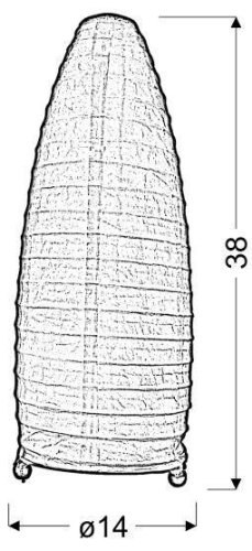 Papírová stolní lampa žlutá Papyrus