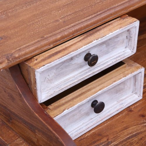 Písací stôl zo zásuvkami masívne drevo Dekorhome - BAREVNÁ VARIANTA: Hnedá