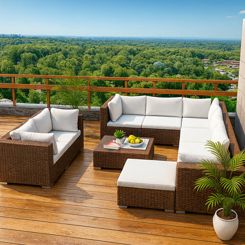 Zahradní sedací souprava 10 ks LUCIE Dekorhome