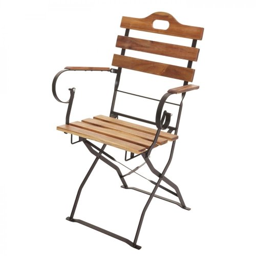 Skládací zahradní židle 2 ks Dekorhome - BAREVNÁ VARIANTA: Přírodní dřevo