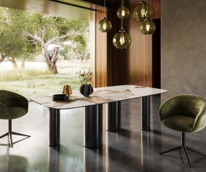 Jedálenský stôl Edge oválny 240x120 keramika Iris FMG Patagonia