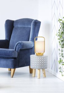 Stolová lampa Isumi 260 mm Ledea E27 40W kovová, látkové tienidlo svetlé drevo