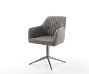 Jídelní židle Pejo-Flex bouclé šedá podnož kříž grafit 360°