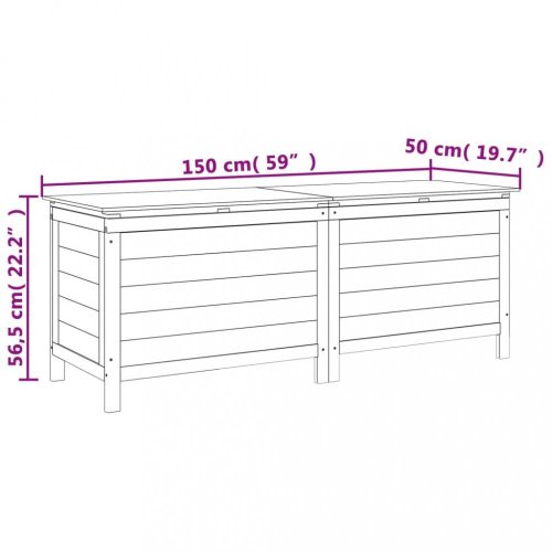 Zahradní úložný box hnědý 150x50x56,5 cm masivní jedlové dřevo