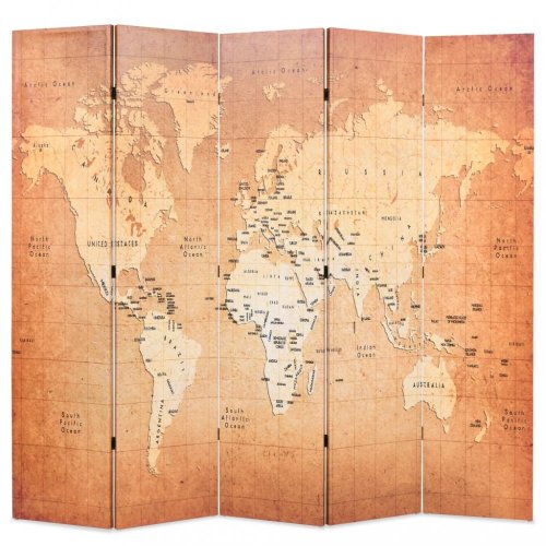 Paraván mapa světa Dekorhome - POČET DÍLŮ: 6