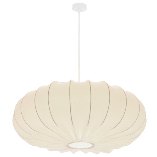 Škandinávska závesná lampa CAFEE' - s krémovým tienidlom v latte 66 cm - moderné stropné osvetlenie do obývačky a jedálne E27