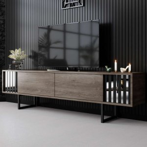 TV stolek Chrome Line - Walnut, Black