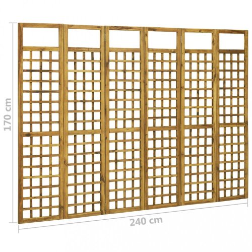 Paravan akáciové drevo / treláž Dekorhome - ROZMER: 240x170 cm (6-dielny)