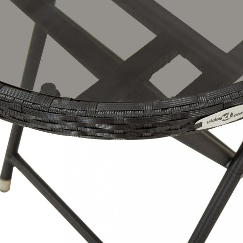 Záhradný čajový stolík polyratan Dekorhome - BAREVNÁ VARIANTA: Čierna / sivá