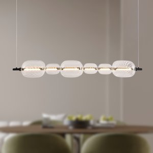 PLAYA lampa wisząca czarny pozioma 17W LED 3000K klosz bezbarwny