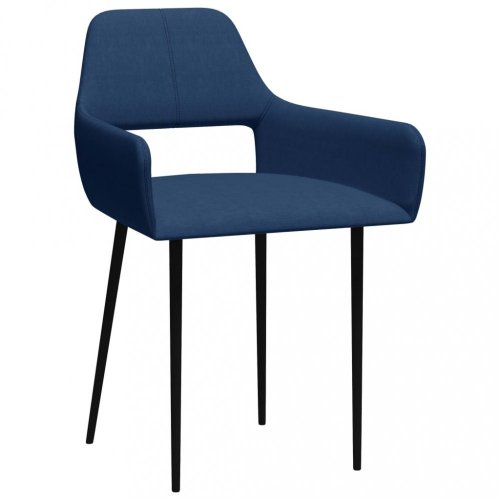 Jídelní židle 2 ks látka / kov Dekorhome - BAREVNÁ VARIANTA: Modrá
