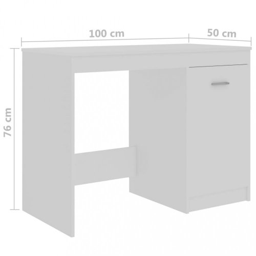 Psací stůl se zásuvkami a skříňkou 140x50 cm Dekorhome - BAREVNÁ VARIANTA: Bílá lesk