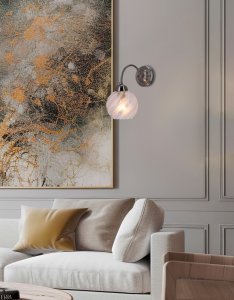 Nástenná lampa Baida, saténové nástenné svietidlo, matné priehľadné tienidlo