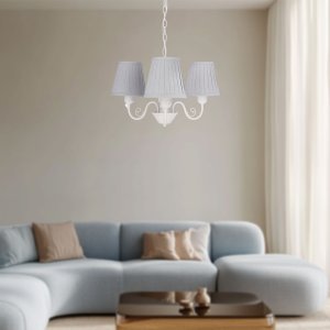 Závesná lampa FIREZ biela 3x40W E27 sivé tienidlo